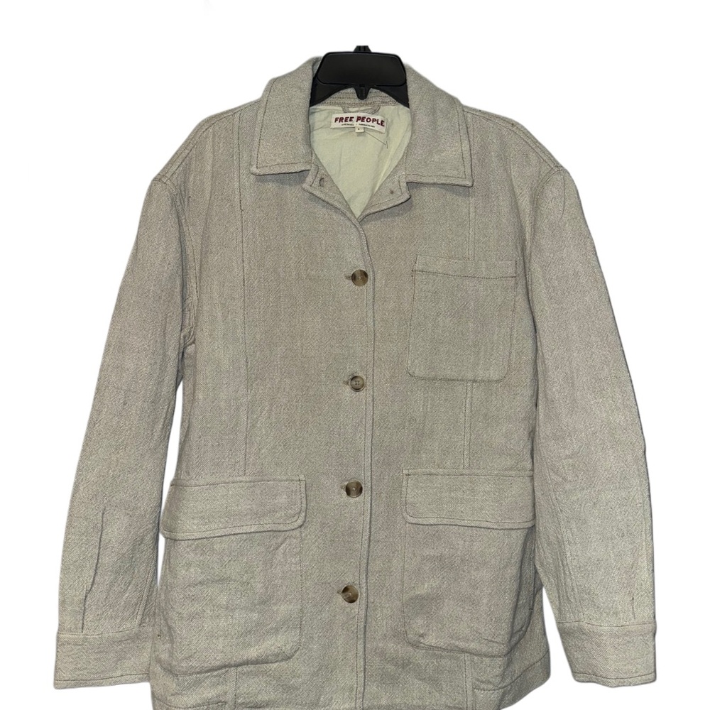 Free People Lucy Linen Chore Coat (Natural)